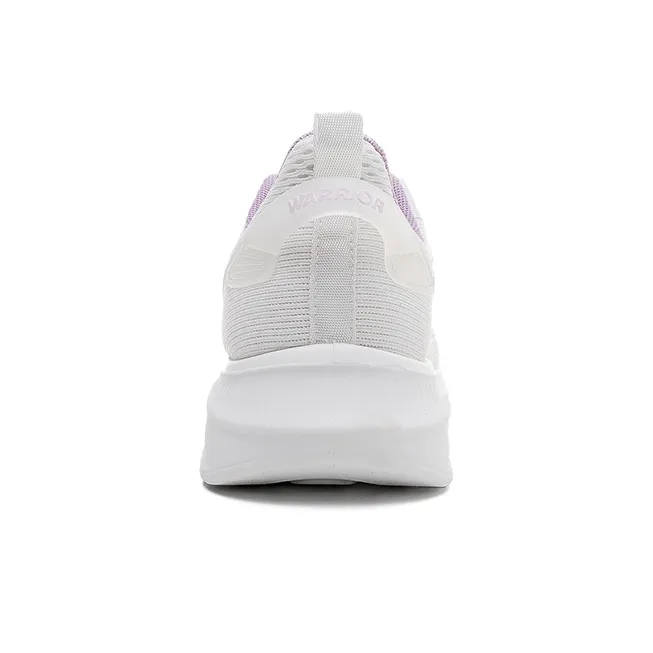 Warrior Wear-Resistant Lightweight Height Increasing Low-Top Running Shoes Women's White Purple-4