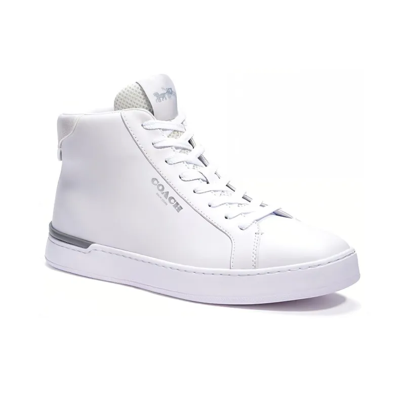 COACH Clip Stylish Skateboarding Shoes Men's White-2