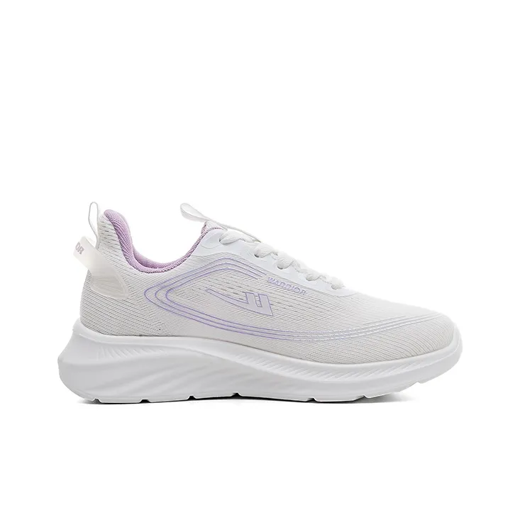 Warrior Wear-Resistant Lightweight Height Increasing Low-Top Running Shoes Women's White Purple-2