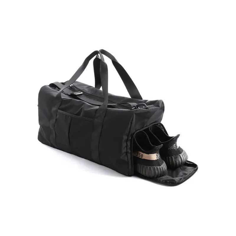 DOSRFINI Oxford Travel Bag Regular Unisex Black/Apricot White-22