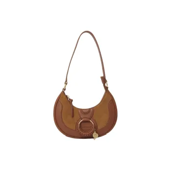 See By Chloe Hana Grain Cow Leather Crescent Bag, Handbag, Shoulder Bag Women's Brown