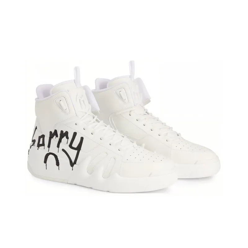 Sorry In Advance x Giuseppe Zanotti/GZ Anti-Slip And Wear-Resistant Coverage High-Top Skateboard Shoes Men's White-2