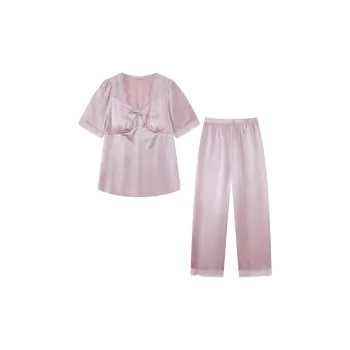 Imperial Palace Short-Sleeved With Pad Summer Loungewear Anti-Bump Silk Pajama Set Women's