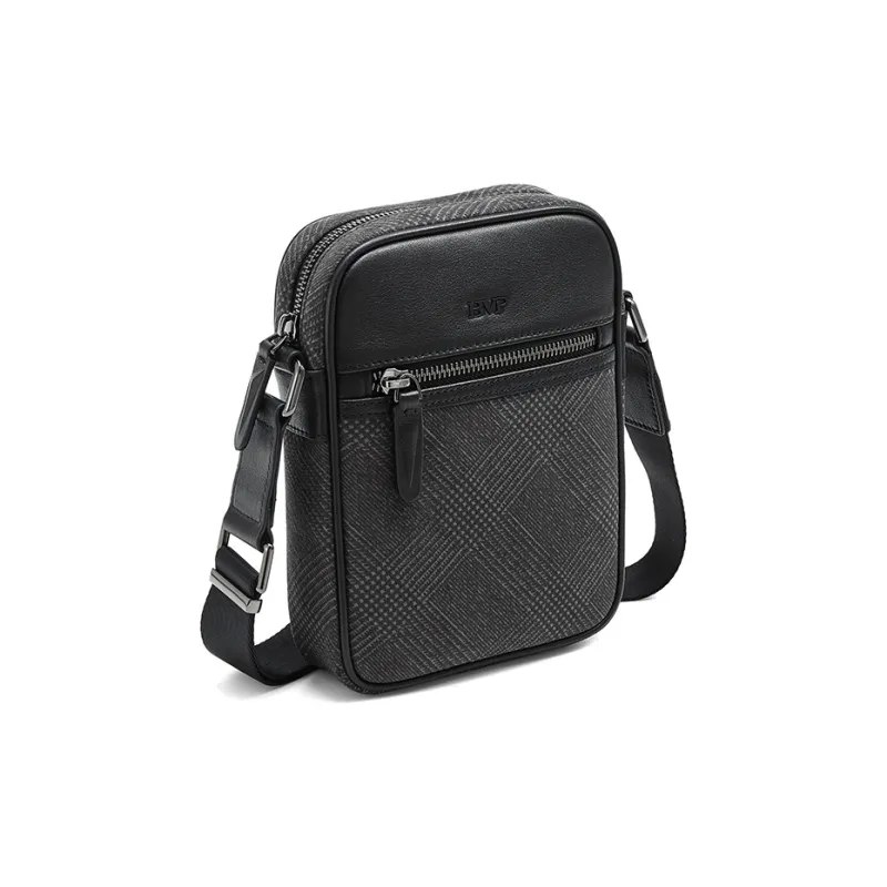 BVP Cow Leather Cell Phone Pouch Advanced Mini Backpack Small Size Men's Black-4