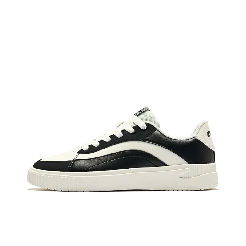 Erke Flying Cranes Anti Slip Wear Resistant Low Top Skateboard Shoes Men's Microcrystal White/Jet Black-0