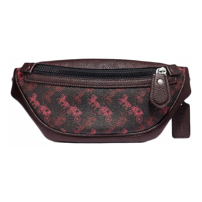 COACH Rivington Leather PVC Canvas Shoulder Bag, Crossbody Bag, Sling Bag, Fanny Pack Medium Size Men's Dark Coffee-0