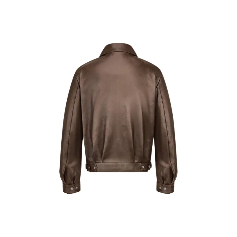 DIOR SS24 Leather Jacket Men's Brown-1