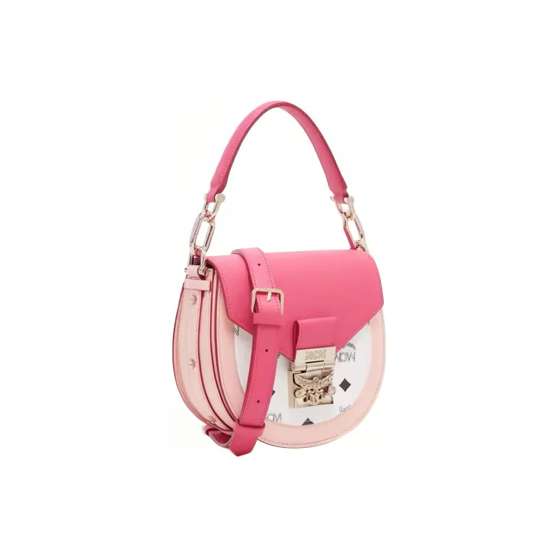 MCM Patricia Visetos Grain Leather Handbag, Shoulder Bag, Crossbody Bag Mini Women's Pink-1
