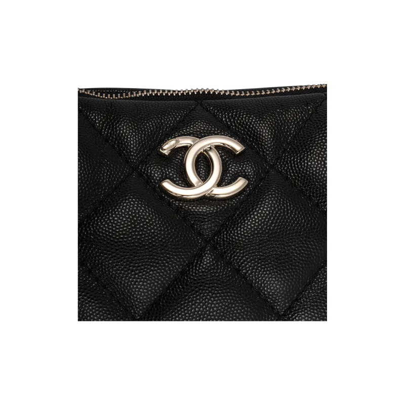 CHANEL Grain Bright Calfskin Patchwork Hobo Shoulder Bag, Crossbody Bag, Handbag Medium Size Women's Black-4