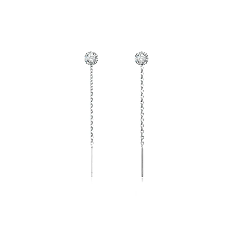AIDIER S999 Fine Silver Drop Earrings Women's-0