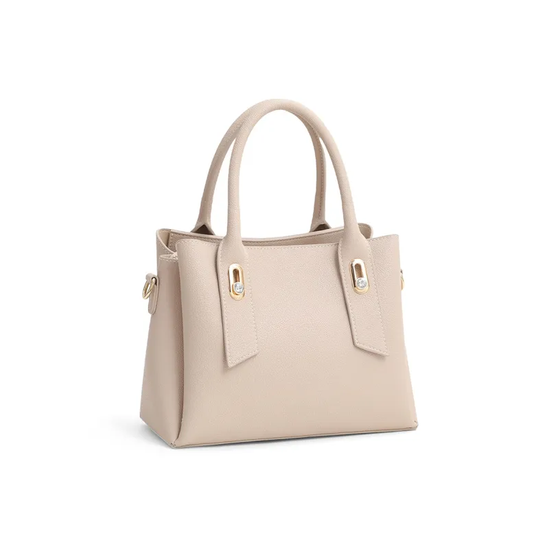 PT'SON Cow Leather, Synthetic Leather Mom Bag, Shoulder Bag, Crossbody Bag, Handbag Regular Women's Ecru-6