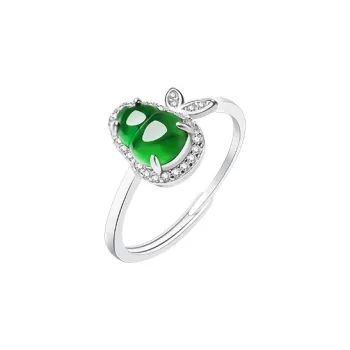 With The Heart Of The Jade Glutinous Jade S925 Silver Jade Ring Women's