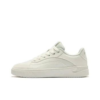 Erke Flying Cranes Anti Slip Wear Resistant Low Top Skateboard Shoes Women's Microcrystal White