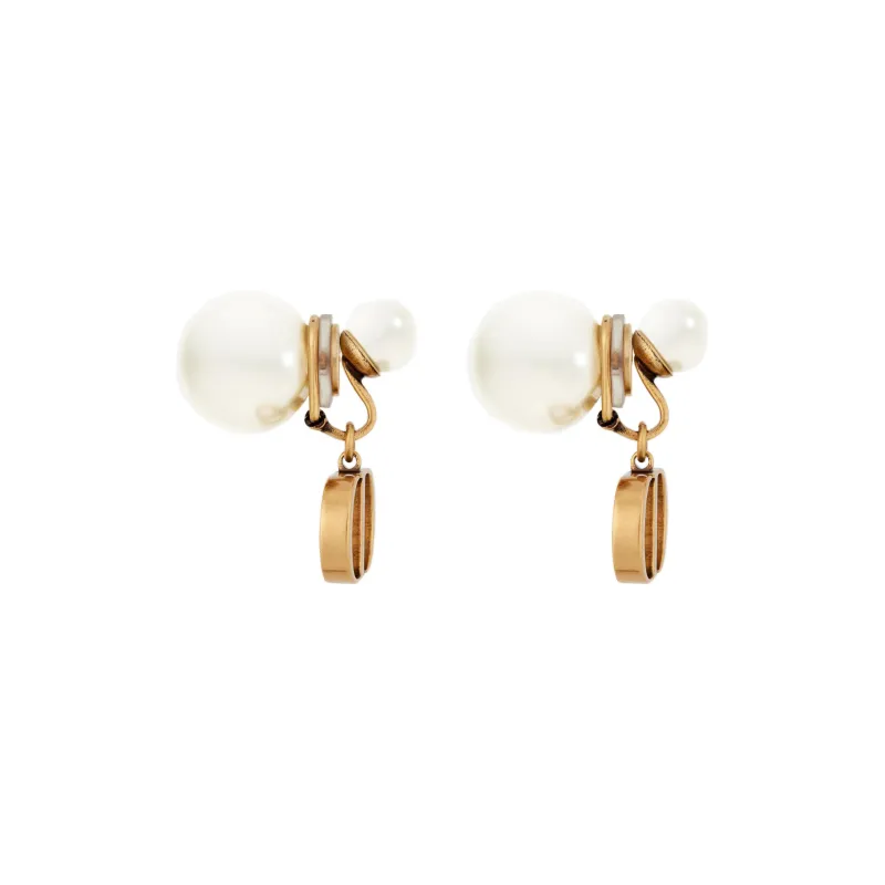 DIOR Metal, Resin, Pearl Earrings Women's Gold-1