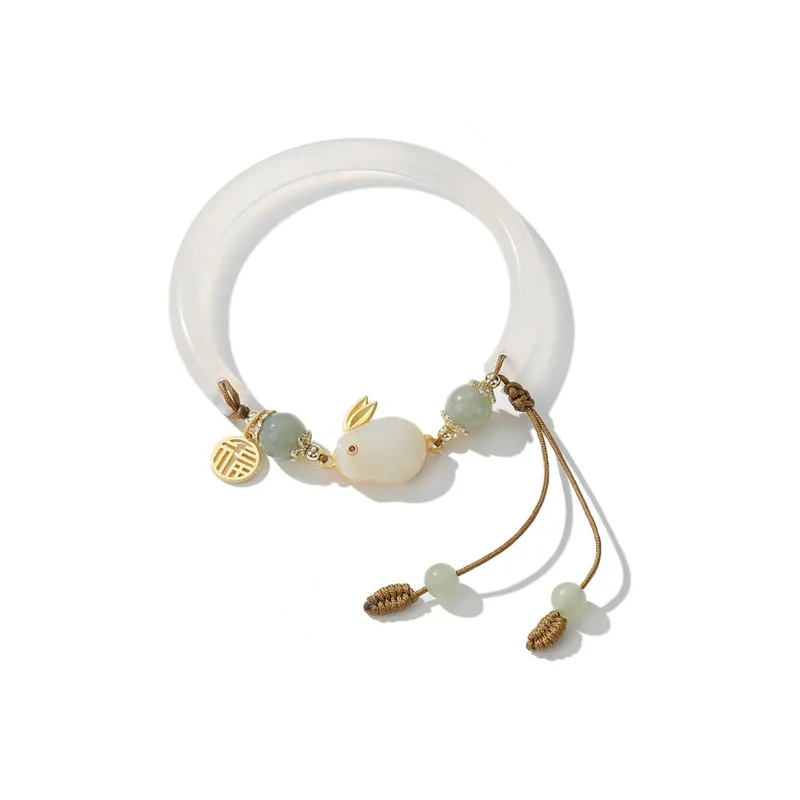 Happy Tide Chalcedony Jade Bangles Women's-0