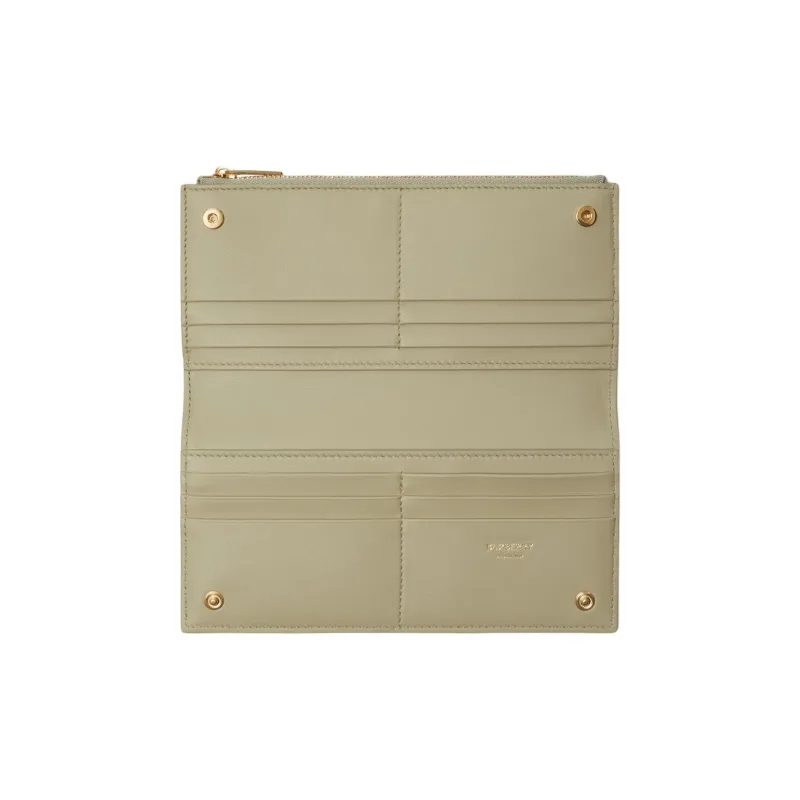 Burberry Polyurethane Wallet Large Size Women's Moss Green-2