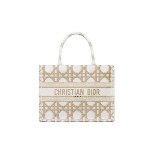 DIOR Embroidery Tote Bag, Shopping Bag, Handbag Medium Size Women's White