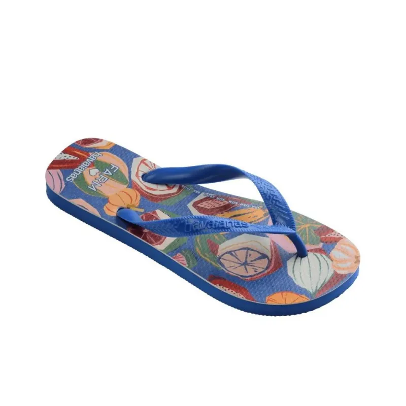 FARM RIO x Havaianas Quiet Quick Dry Flip Flops Women's Blue Orange-1