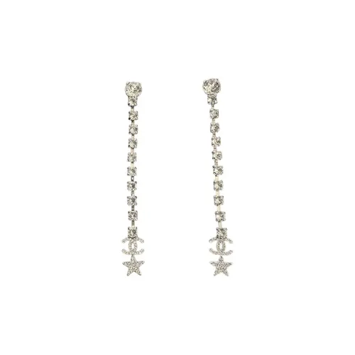 CHANEL Drop Earrings Women's Silver