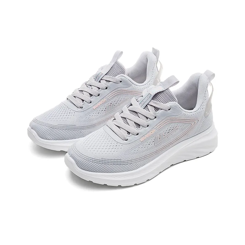 Warrior Wear-Resistant Lightweight Height Increasing Low-Top Running Shoes Women's Gray-1
