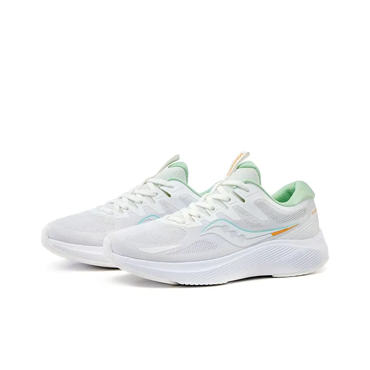 Saucony Low Top Running Shoes Women's White Green-2