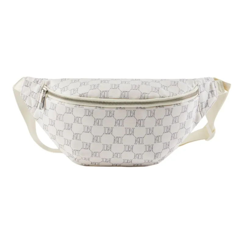 LiNing Sports Life Collection Polyester Crossbody Fanny Pack Regular Unisex White & Dark Ship Blue-0