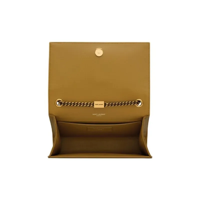 SAINT LAURENT KATE Satin Crossbody Bag, Shoulder Bag Women's Jungle Color-5