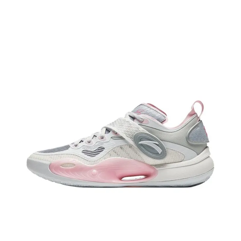 Anta Splash 6 Cushioned Slip Resistant Low Top Basketball Shoes Men's White Gray-0