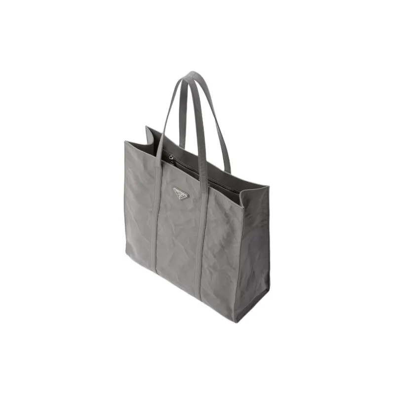 PRADA Leather Tote Bag Shopping Bag Handbag Medium Size Women's Slate Gray-2