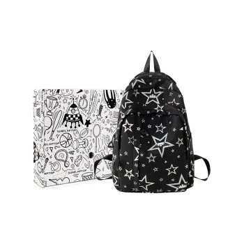 SURELAPTOP Nylon Backpack Unisex Black/Ecru/Pink/Green/Orange/Purple