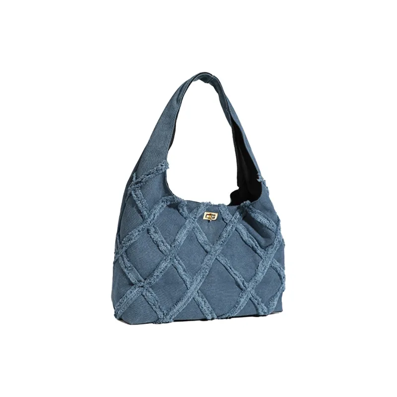 HAWA Denim Shoulder Bag Medium Size Women's Blue-1