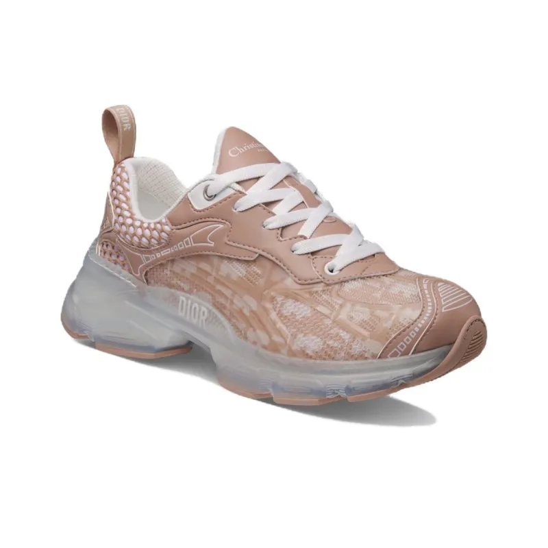 DIOR Vibe Monogram Low Top Casual Shoes Women's Nude Pink-2