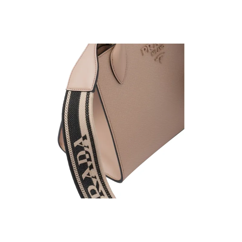PRADA Monochrome Leather Tote Bag Shopping Bag Shoulder Bag Crossbody Bag Handbag Small Size Women's Soft Pink-5