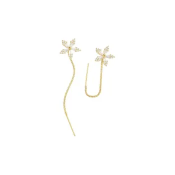 CHIC ZONE 925 Sterling Silver Zircon Drop Earrings Earrings Ear Chain Women's