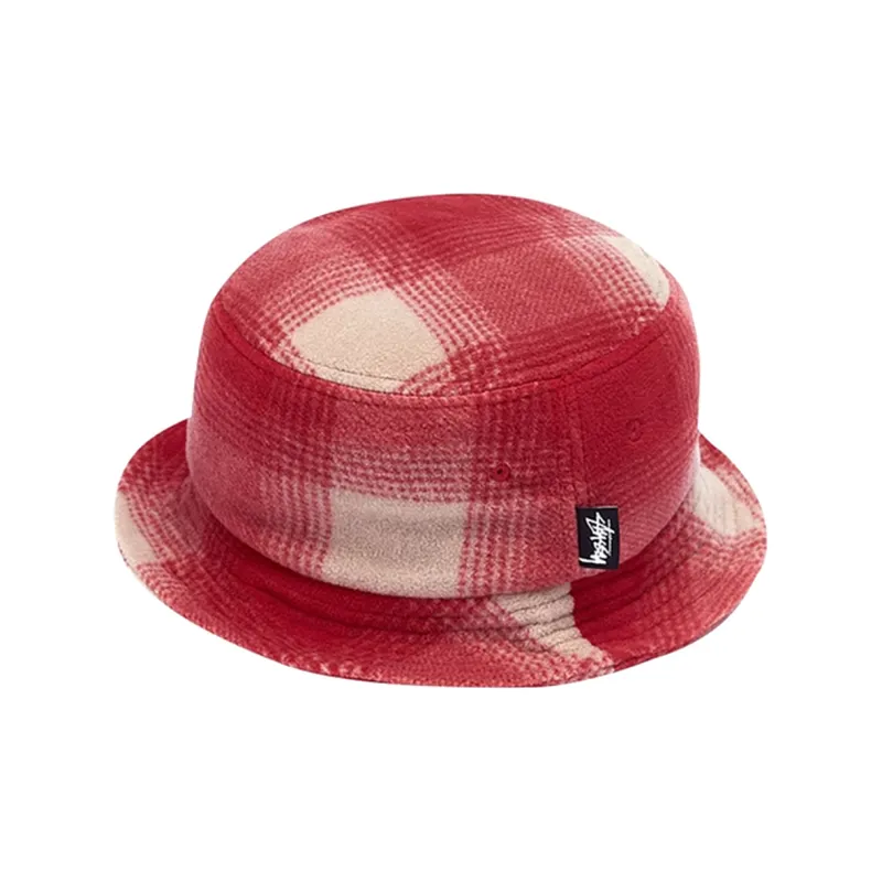 Stussy Polyester Bucket Hats Unisex Red-0