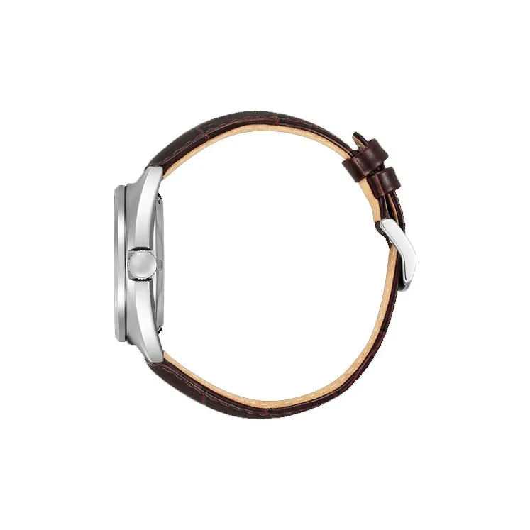 CITIZEN Mechanical Movement Cowhide Strap Watch Men's Watches Black Dial NJ0100 03H-2