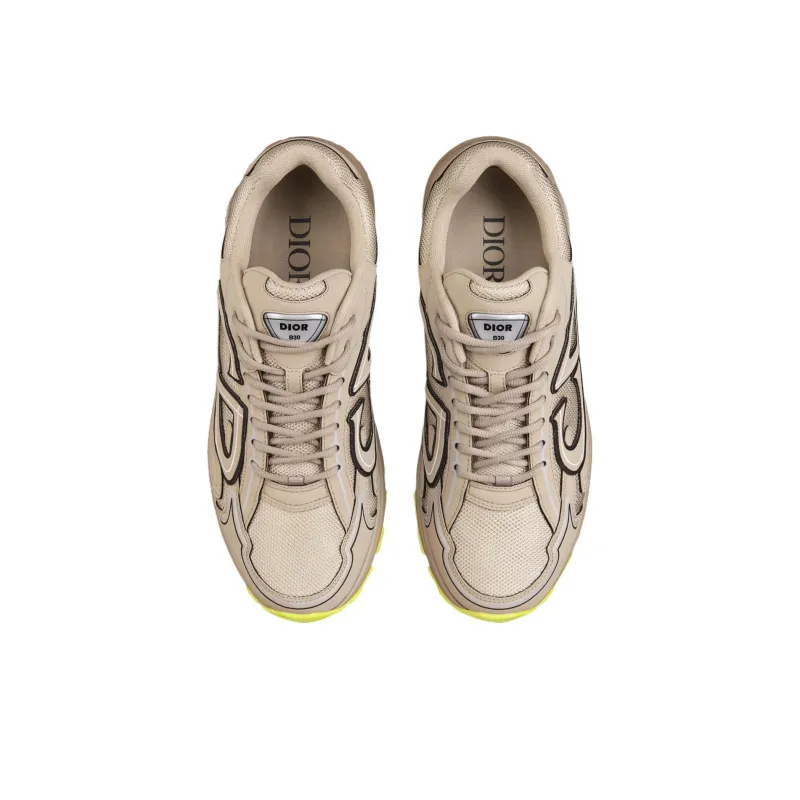 DIOR B30 CD Shoes Low Top Casual Shoes Men's Beige-4