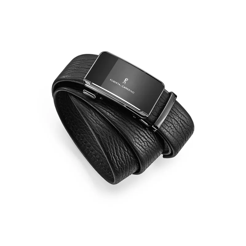 ROBERTA DI CAMERINO Top Grain Cow Leather Belts Men's 3.5cm Greeting Card Writing And Photo Printing Service-1