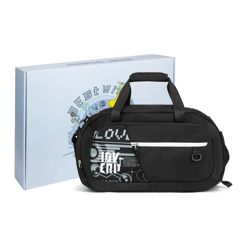 LOVERPUSS Polyester Basketball Bag Handbag Shoulder Bag Crossbody Bag Gym Bag Unisex White Black-19