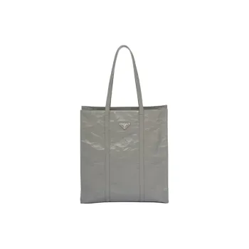 PRADA Leather Tote Bag Shopping Bag Handbag Medium Size Women's Slate Gray