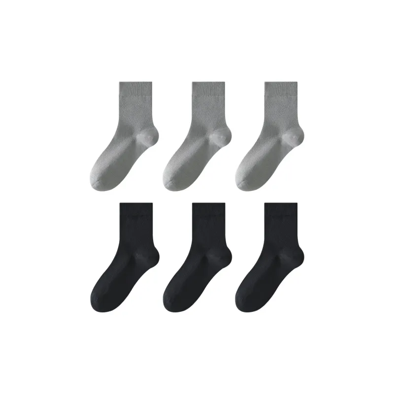 H YXIANG Mid Calf Socks Men's 6 Pack-11