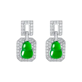 Princess Cui Ice Type Jadeite Stud Earrings Women's