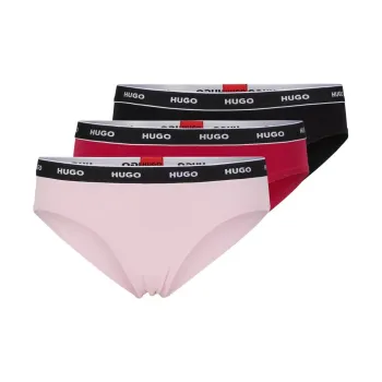 HUGO BOSS Three-Pack Of Stretch-Cotton Briefs With Logo Waistbands Underpants Women's 3 Pack
