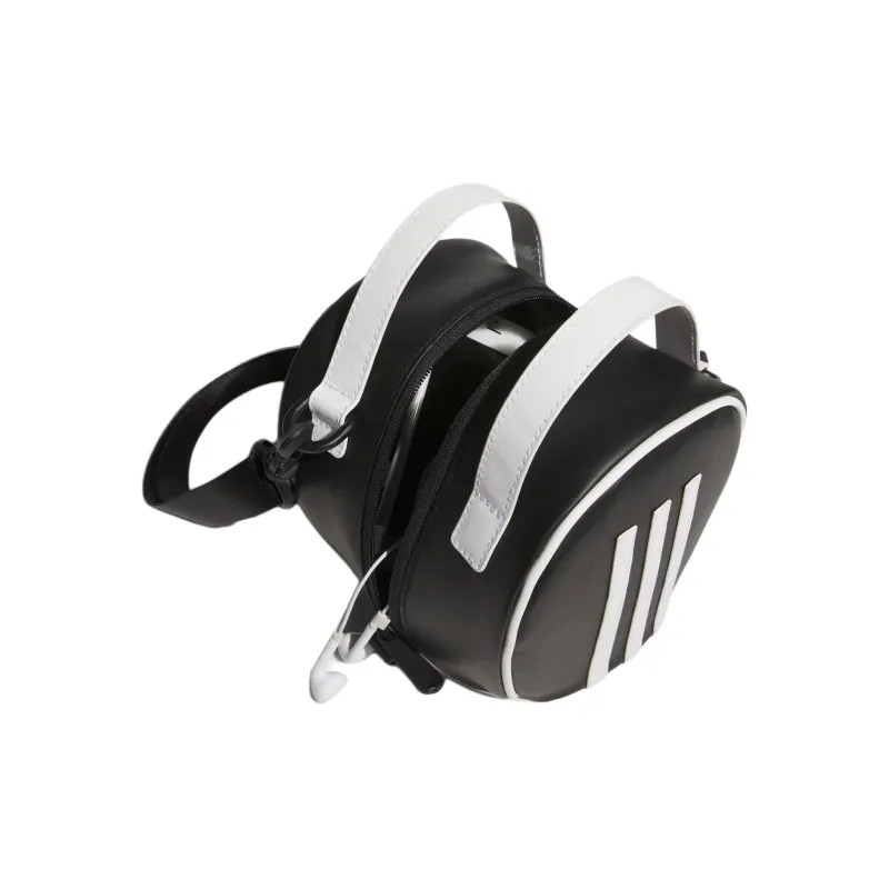 Adidas Polyurethane Artificial Leather Shoulder Bag Crossbody Bag Handbag Women's Black & White-3