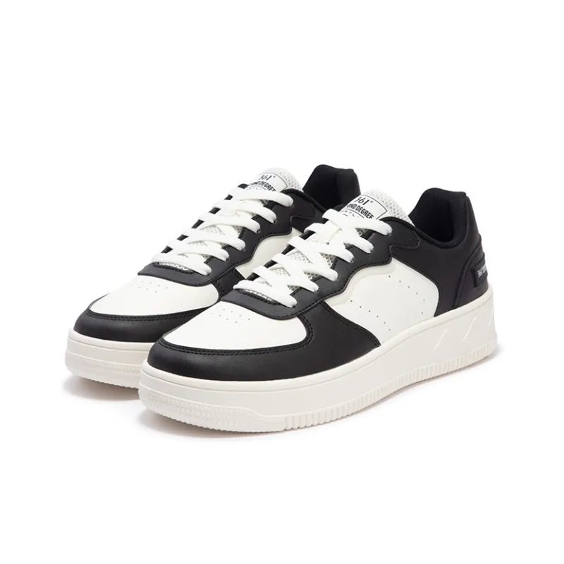 361° Air Force One Anti Slip Wear Resistant Low Top Skateboard Shoes Men's White Black-2