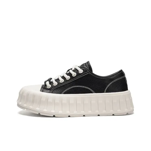 Kappa Anti Slip Wear Resistant Low Top Stylish Skateboarding Shoes Women's Black