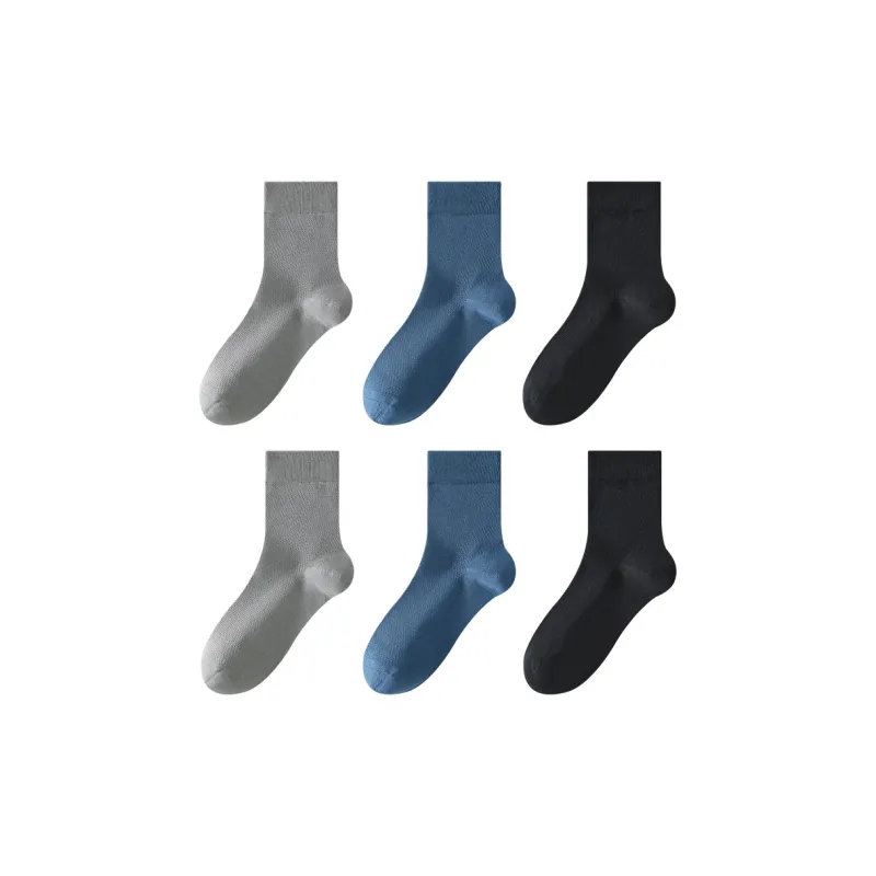 H YXIANG Mid Calf Socks Men's 6 Pack-10