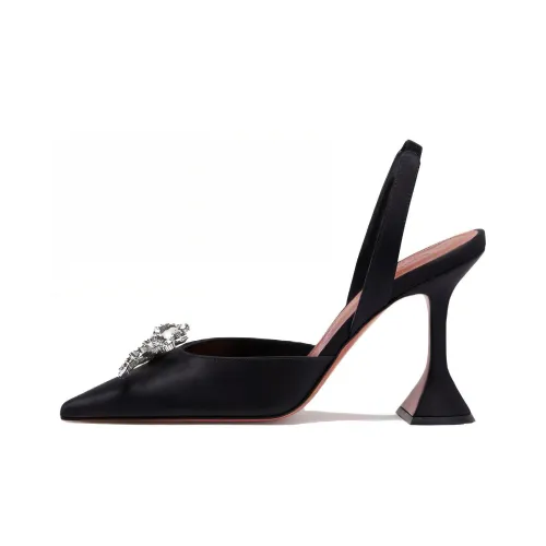 AMINA MUADDI Rosie 60mm Satin Sling Black