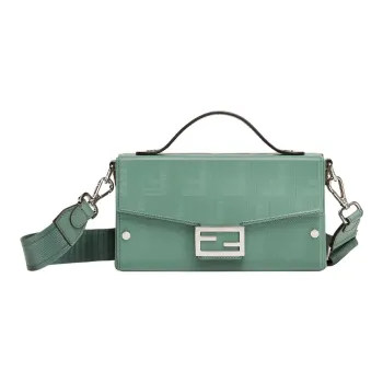 FENDI BaguetteTrunk Calfskin Shoulder Bag, Crossbody Bag, Handbag Men's Green