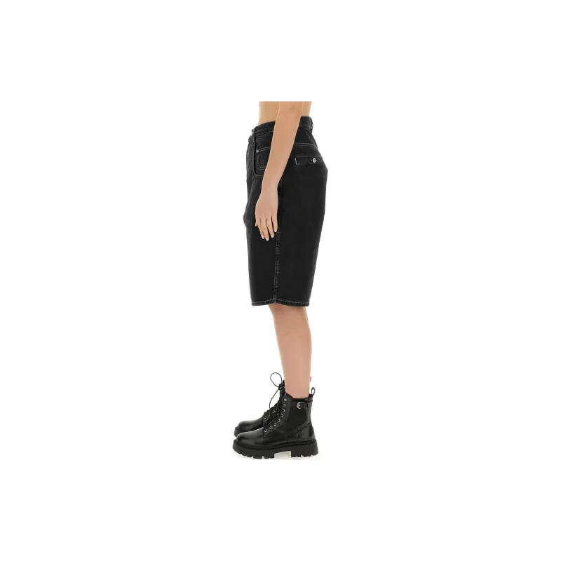 MOSCHINO Jeans Mid Rise Knee Length Denim Shorts-2